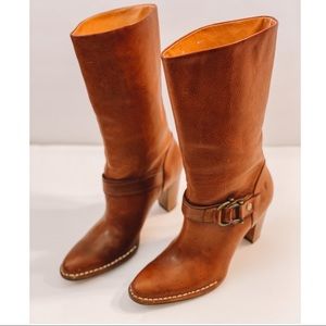 Frye Tall Catherine 10 DBL Brown Heeled Boots